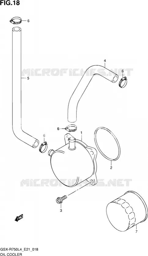 RADIATEUR D'HUILE Suzuki MOTO 750 GSX-R 2014  GSX-R750UF L4 (E21)