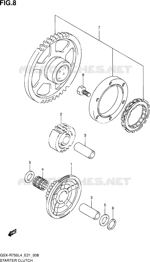 ROUE LIBRE DE DEMARREUR Suzuki MOTO 750 GSX-R 2014  GSX-R750UF L4 (E21)