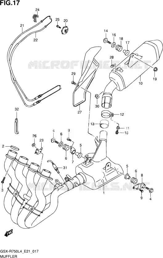 SILENCIEUX Suzuki MOTO 750 GSX-R 2014  GSX-R750UF L4 (E21)