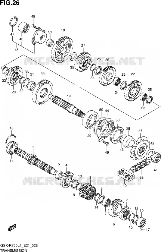 TRANSMISSION Suzuki MOTO 750 GSX-R 2014  GSX-R750UF L4 (E21)
