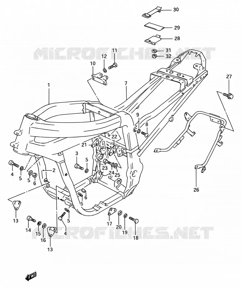 CADRE (MODELE N/P) Suzuki MOTO 750 GSX-R 1992  GSX-R750W N (E03,E28,E33)