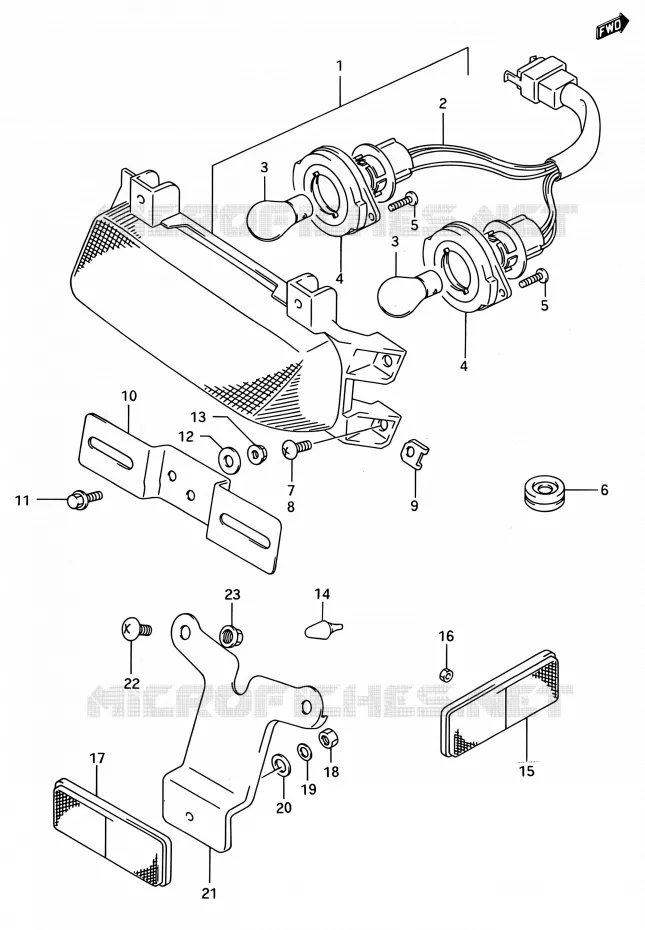 FEU ARRIERE Suzuki MOTO 750 GSX-R 1992  GSX-R750W N (E03,E28,E33)