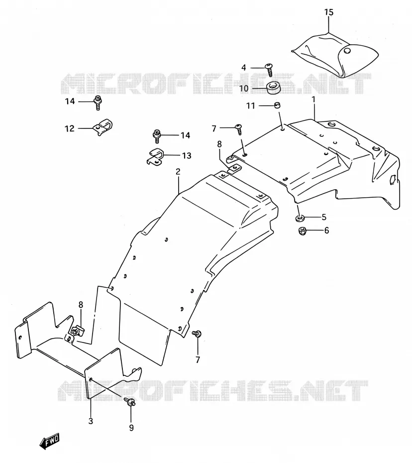 GARDE BOUE ARRIERE (MODELE N/P) Suzuki MOTO 750 GSX-R 1992  GSX-R750W N (E03,E28,E33)