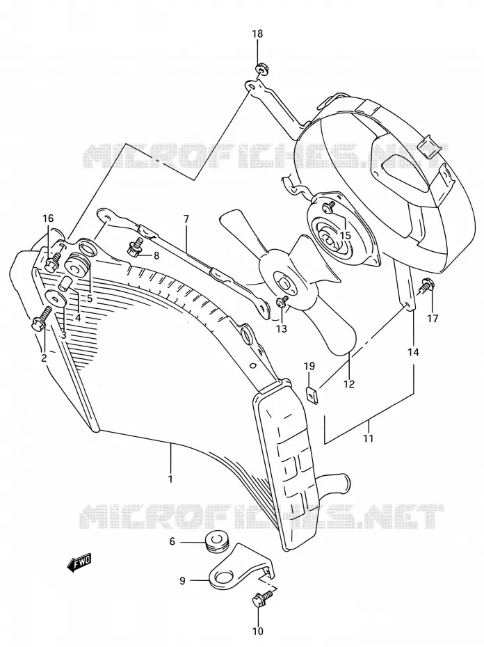 RADIATEUR Suzuki MOTO 750 GSX-R 1992  GSX-R750W N (E03,E28,E33)