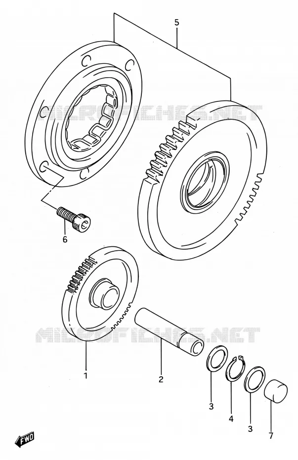 ROUE LIBRE DE DEMARREUR Suzuki MOTO 750 GSX-R 1992  GSX-R750W N (E03,E28,E33)