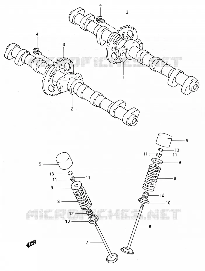 ARBRE A CAMES - VALVE Suzuki MOTO 750 GSX-R 1993  GSX-R750W P (E03,E28,E33)