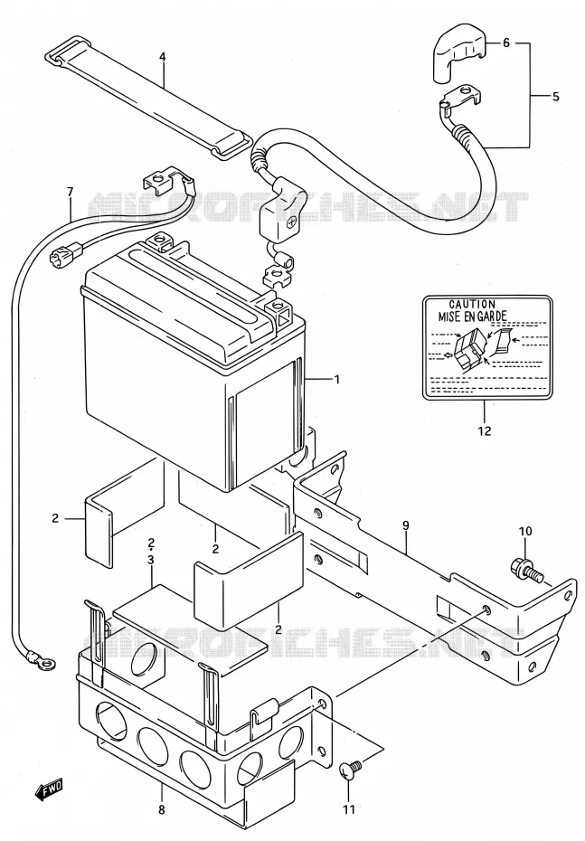 BATTERIE Suzuki MOTO 750 GSX-R 1993  GSX-R750W P (E03,E28,E33)