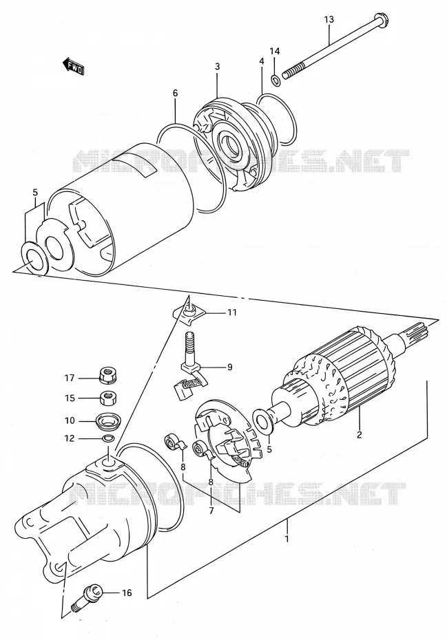 DEMARREUR (MODELE N/P) Suzuki MOTO 750 GSX-R 1993  GSX-R750W P (E03,E28,E33)