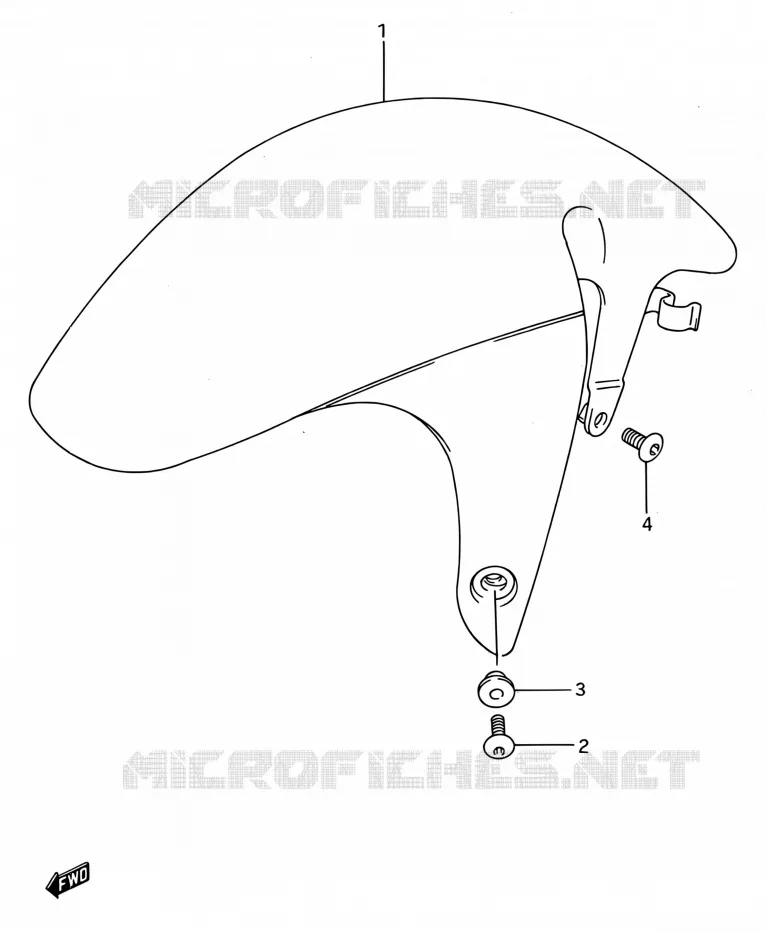 GARDE BOUE AVANT (MODELE N/P) Suzuki MOTO 750 GSX-R 1993  GSX-R750W P (E03,E28,E33)
