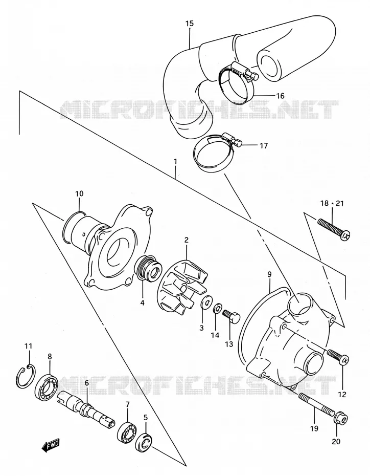 POMPE A EAU Suzuki MOTO 750 GSX-R 1993  GSX-R750W P (E03,E28,E33)
