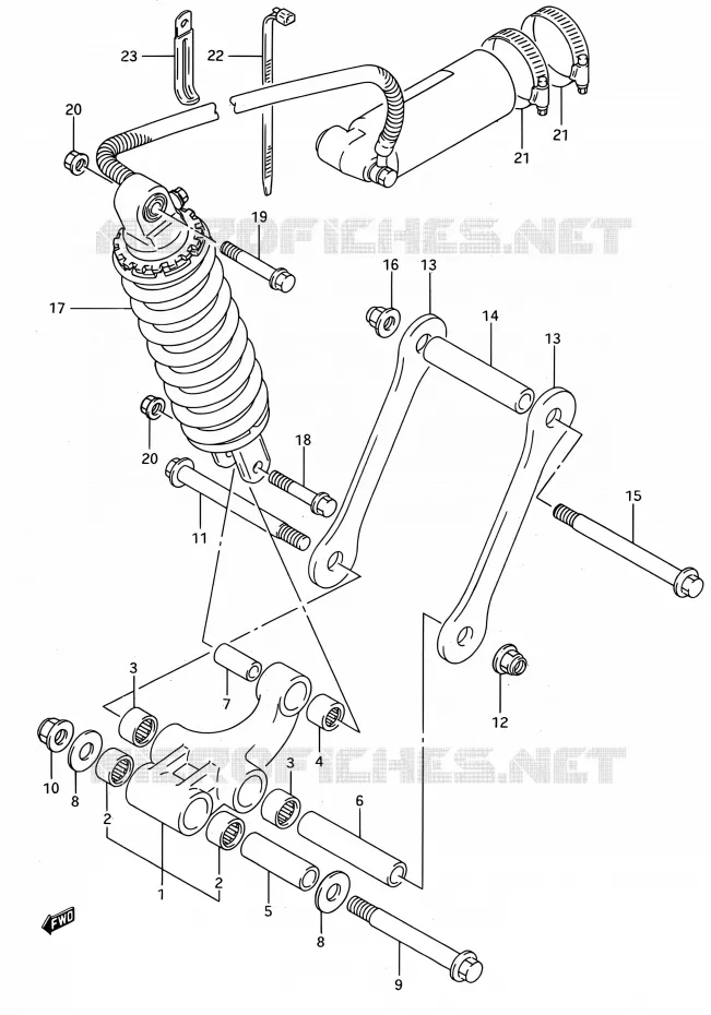 BIELLETTE D'AMORTISSEUR (MODELE R/S) Suzuki MOTO 750 GSX-R 1994  GSX-R750W R (E03,E28,E33)