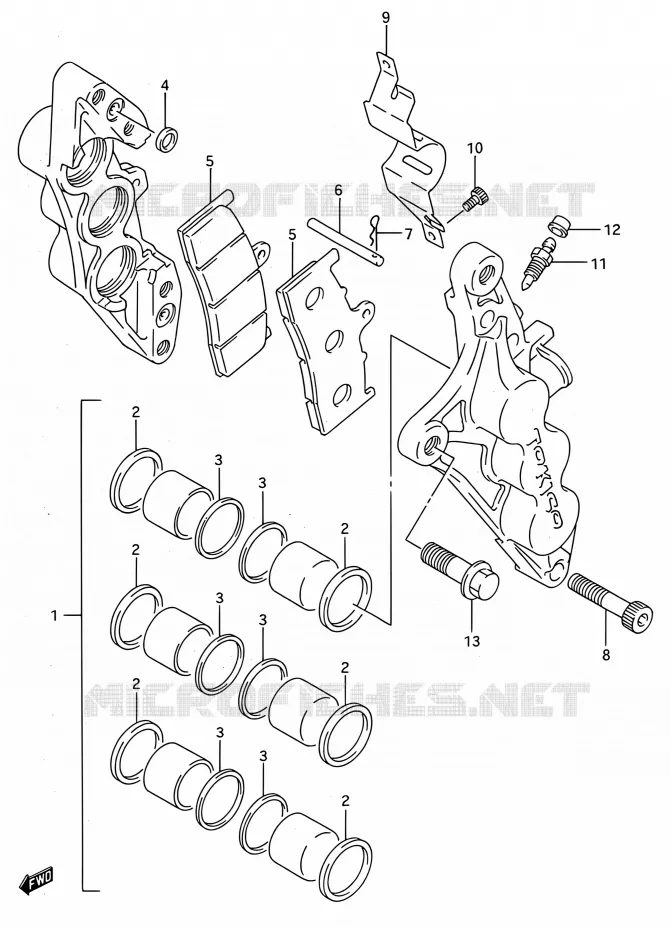 ETRIER DE FREIN AVANT (MODELE R) Suzuki MOTO 750 GSX-R 1994  GSX-R750W R (E03,E28,E33)