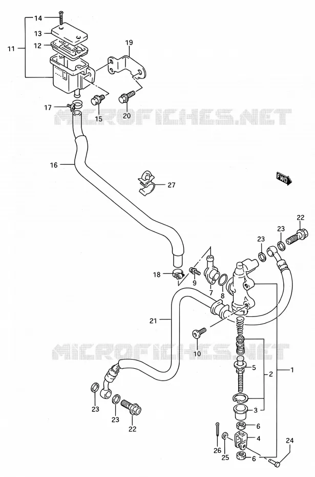 MAITRE CYLINDRE ARRIERE (MODELE R/S) Suzuki MOTO 750 GSX-R 1994  GSX-R750W R (E03,E28,E33)