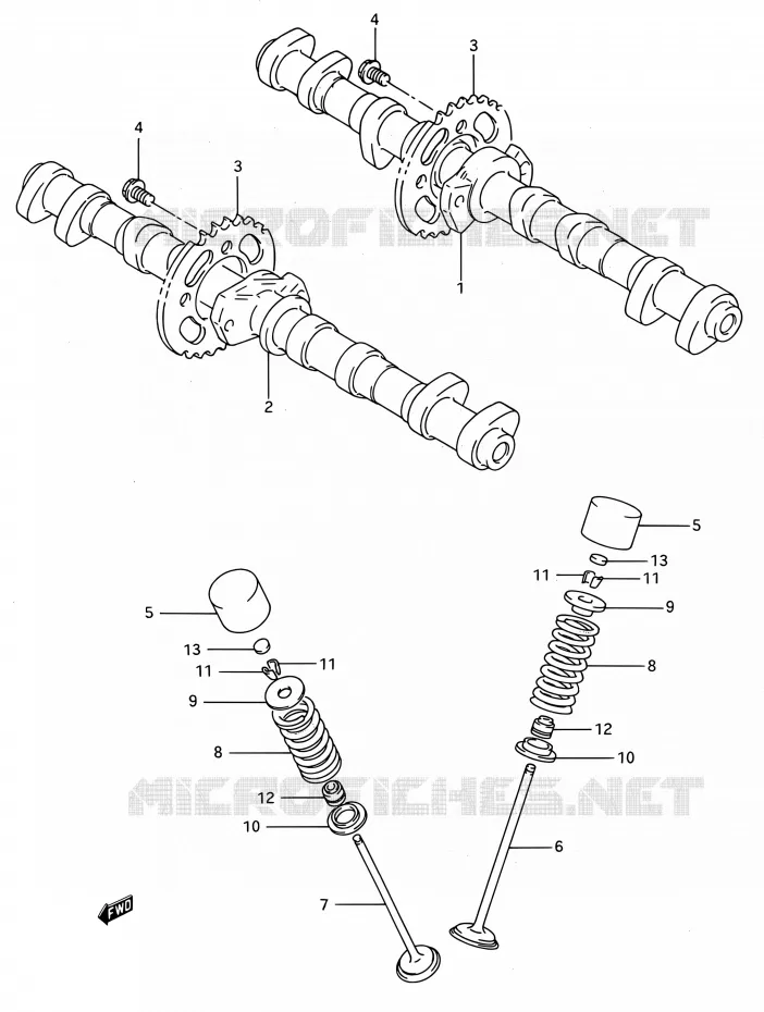 ARBRE A CAMES - VALVE Suzuki MOTO 750 GSX-R 1995  GSX-R750W S (E03,E28,E33)