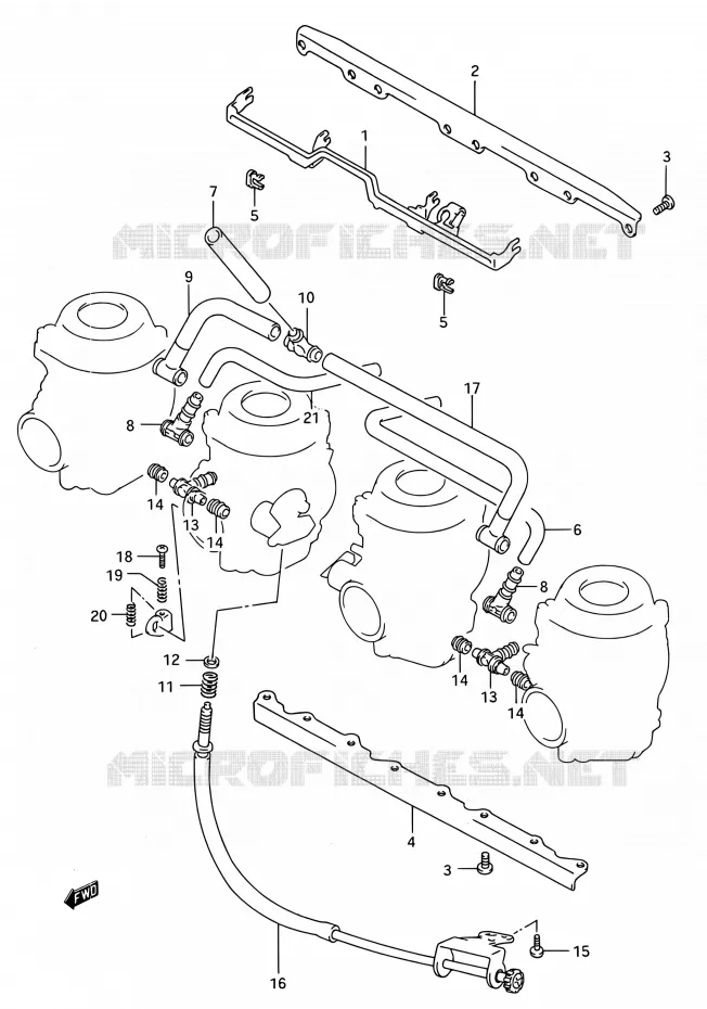 PIECES EXTERNES CARBURATEUR Suzuki MOTO 750 GSX-R 1995  GSX-R750W S (E03,E28,E33)