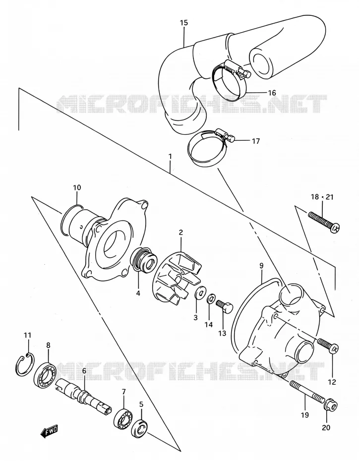POMPE A EAU Suzuki MOTO 750 GSX-R 1995  GSX-R750W S (E03,E28,E33)