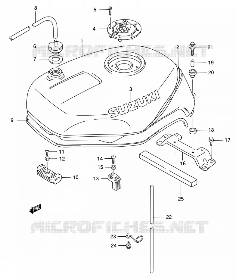 RESERVOIR D'ESSENCE (MODELE S) Suzuki MOTO 750 GSX-R 1995  GSX-R750W S (E03,E28,E33)