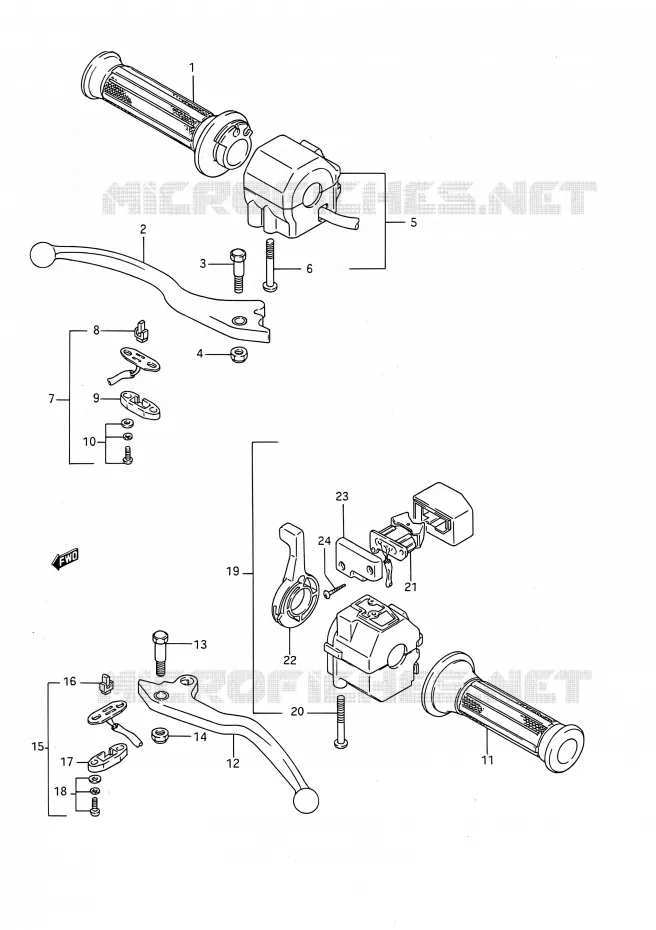 COMMODOS (MODELE J) Suzuki MOTO 1100 GSX-F 1988  GSX1100F J (E03,E28,E33)