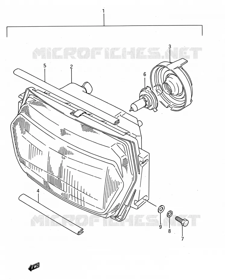 PHARE Suzuki MOTO 1100 GSX-F 1988  GSX1100F J (E03,E28,E33)