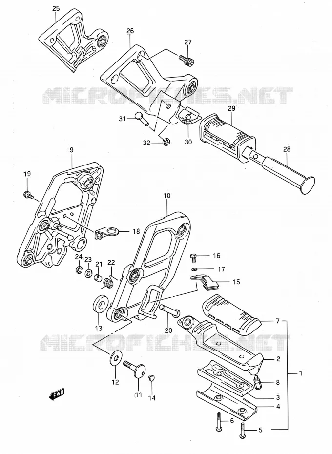 REPOSE PIED Suzuki MOTO 1100 GSX-F 1990  GSX1100F L (E03,E28,E33)
