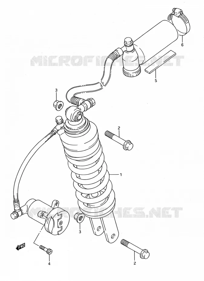 AMORTISSEUR ARRIERE (MODELE K/L/M/N/P) Suzuki MOTO 1100 GSX-F 1991  GSX1100F M (E03,E28,E33)