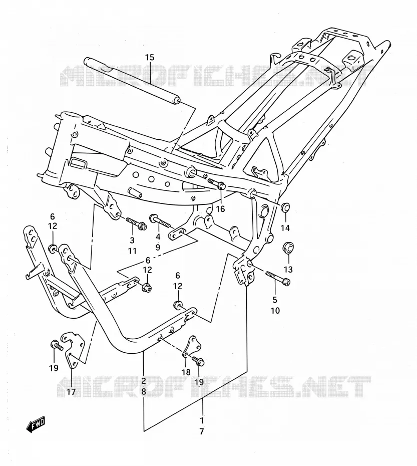 CADRE Suzuki MOTO 1100 GSX-F 1991  GSX1100F M (E03,E28,E33)