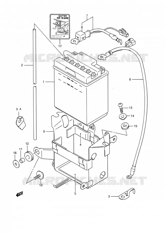 BATTERIE Suzuki MOTO 1100 GSX-F 1992  GSX1100F N (E03,E28,E33)