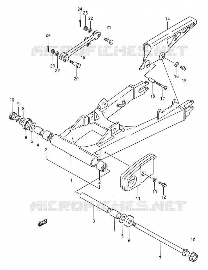 BRAS OSCILLANT ARRIERE Suzuki MOTO 1100 GSX-F 1992  GSX1100F N (E03,E28,E33)
