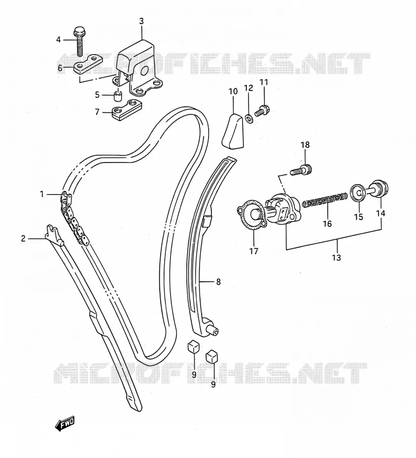 DISTRIBUTION Suzuki MOTO 1100 GSX-F 1992  GSX1100F N (E03,E28,E33)