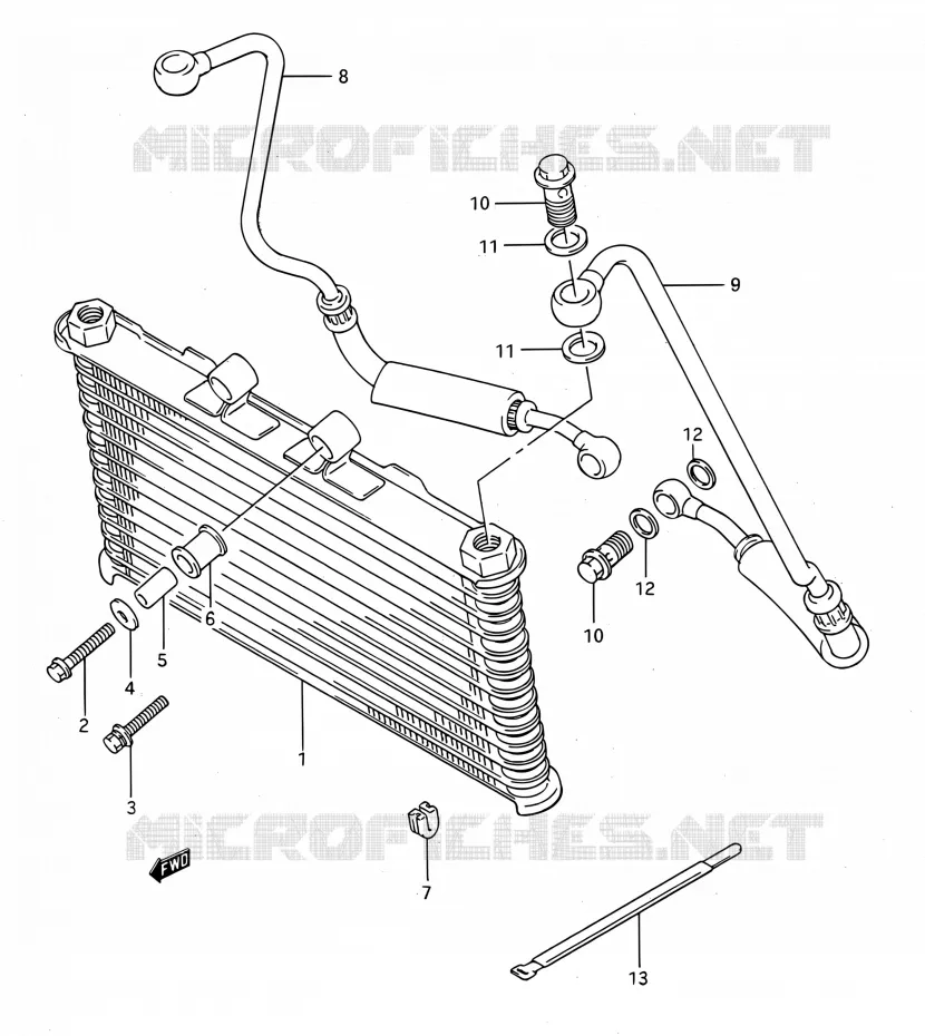 RADIATEUR D'HUILE Suzuki MOTO 1100 GSX-F 1992  GSX1100F N (E03,E28,E33)