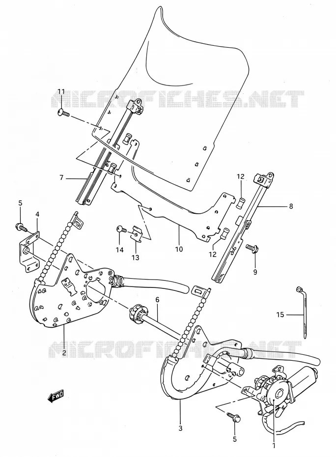 PARE-BRISE Suzuki MOTO 1100 GSX-F 1993  GSX1100F P (E03,E28,E33)