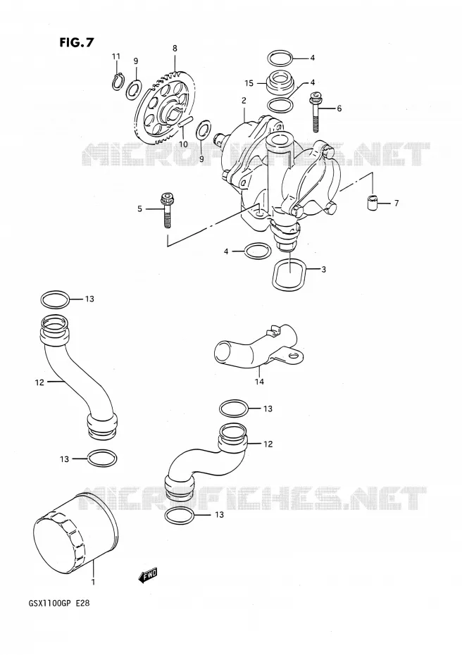 POMPE A HUILE Suzuki MOTO 1100 GSX-G 1992  GSX1100G N (E03,E28,E33)