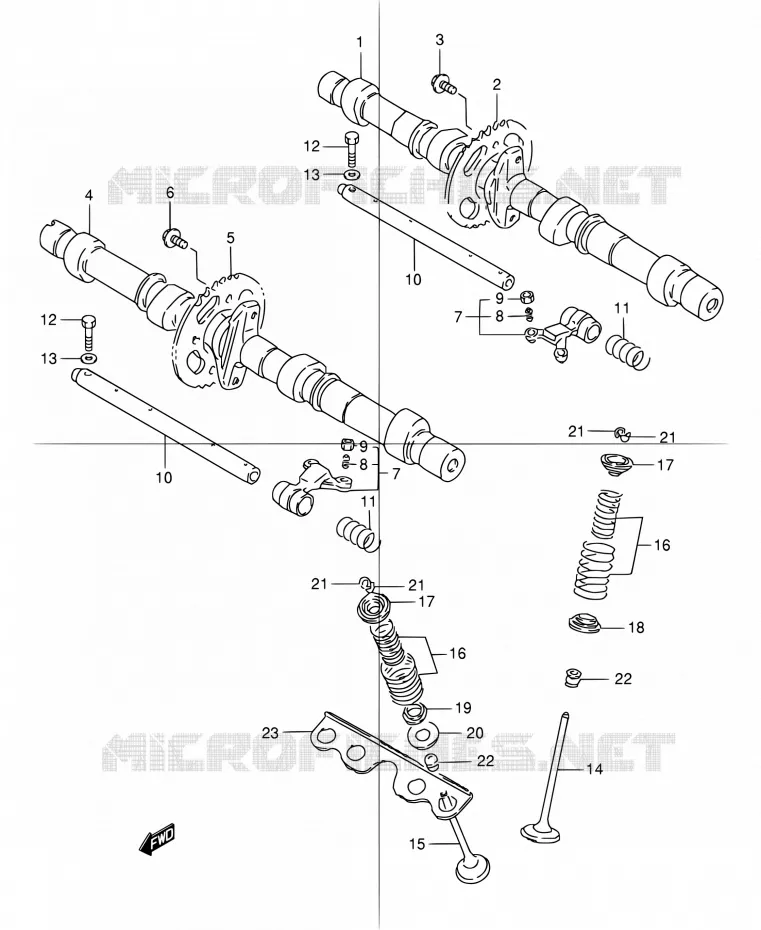 ARBRE A CAMES - VALVE Suzuki MOTO 1200 GSX 2001  GSX1200K1