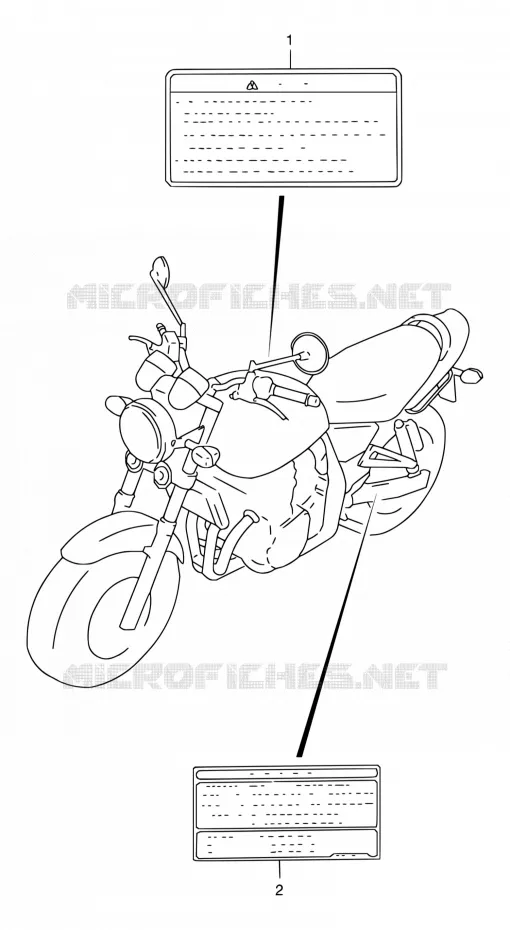 ETIQUETTE (MODELE K1) Suzuki MOTO 1200 GSX 2001  GSX1200K1