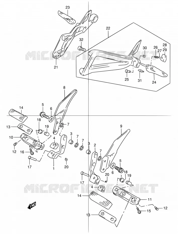 REPOSE PIED Suzuki MOTO 1200 GSX 2001  GSX1200K1