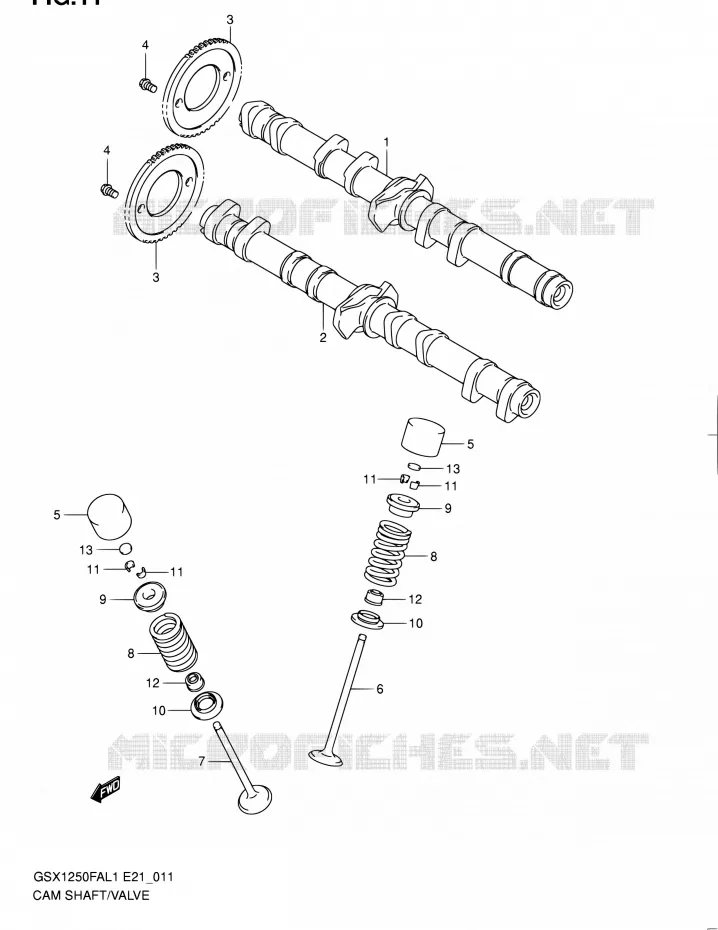 ARBRE A CAMES - VALVE Suzuki MOTO 1250 GSX-F 2011  GSX1250FAL1(E24)