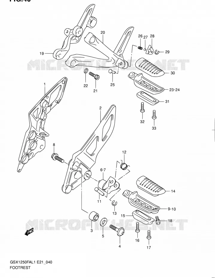 REPOSE PIED Suzuki MOTO 1250 GSX-F 2011  GSX1250FAL1(E24)