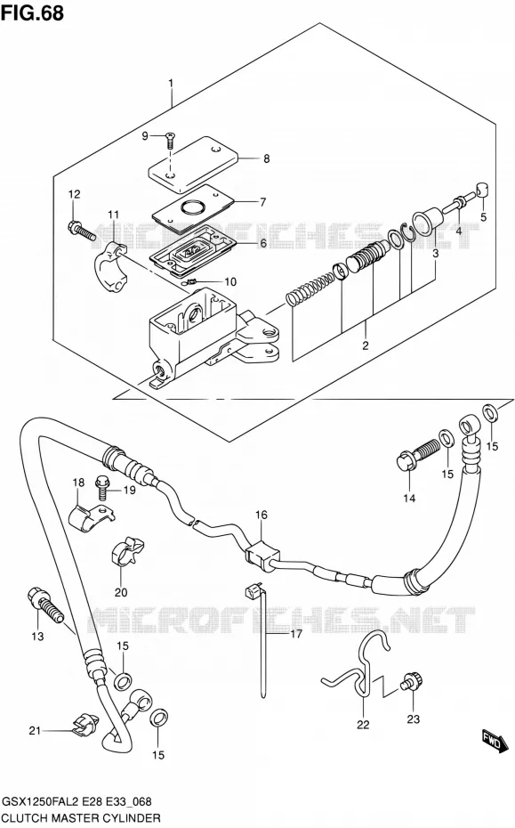 MAITRE CYLINDRE D'EMBRAYAGE Suzuki MOTO 1250 GSX-F 2012  GSX1250FAL2(E03,E28,E33)