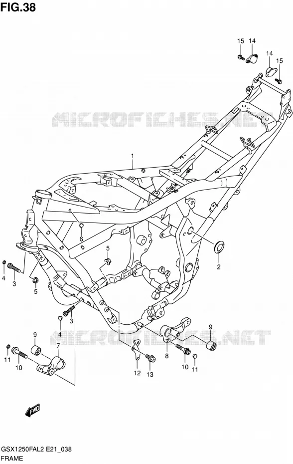 CADRE Suzuki MOTO 1250 GSX-F 2012  GSX1250FAL2(E21)