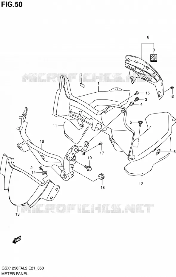 CARENAGE - SUPPORT DE COMPTEUR Suzuki MOTO 1250 GSX-F 2015  GSX1250FAL2(E21)