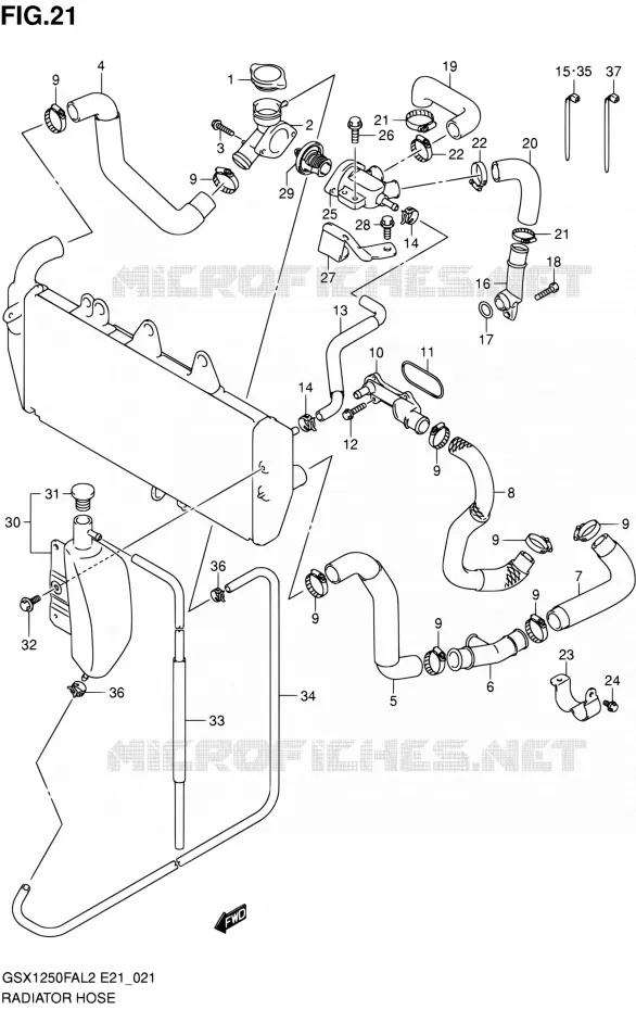 DURITE DE RADIATEUR Suzuki MOTO 1250 GSX-F 2012  GSX1250FAL2(E21)