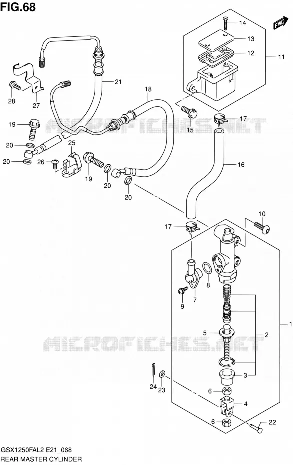 MAITRE CYLINDRE ARRIERE Suzuki MOTO 1250 GSX-F 2014  GSX1250FAL2(E21)