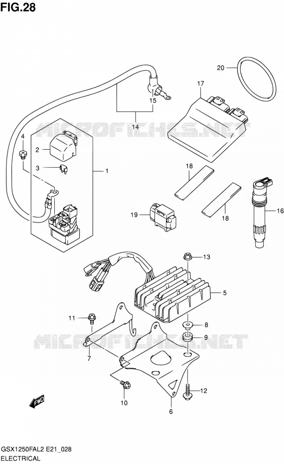 PARTIE ELECTRIQUE Suzuki MOTO 1250 GSX-F 2012  GSX1250FAL2(E21)