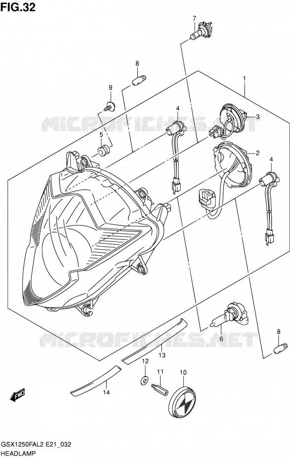 PHARE (GSX1250FAL2 E24) Suzuki MOTO 1250 GSX-F 2013  GSX1250FAL2(E21)