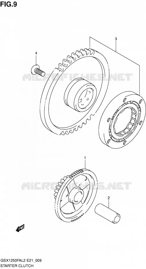 ROUE LIBRE DE DEMARREUR Suzuki MOTO 1250 GSX-F 2012  GSX1250FAL2(E21)