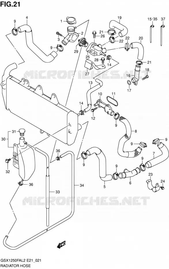 DURITE DE RADIATEUR Suzuki MOTO 1250 GSX-F 2012  GSX1250FAL2(E24)