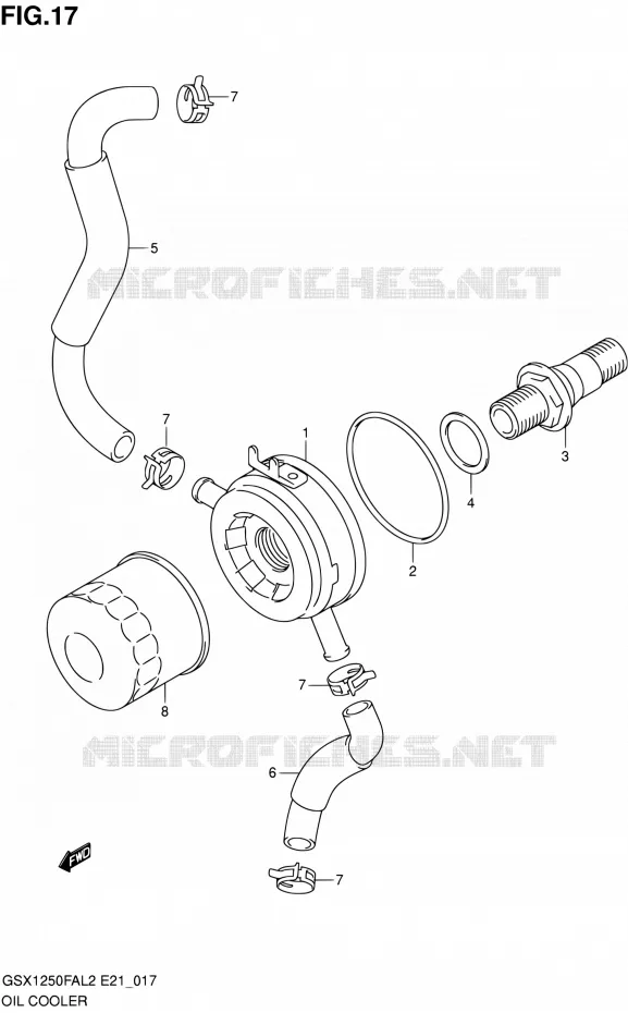 RADIATEUR D'HUILE Suzuki MOTO 1250 GSX-F 2012  GSX1250FAL2(E24)