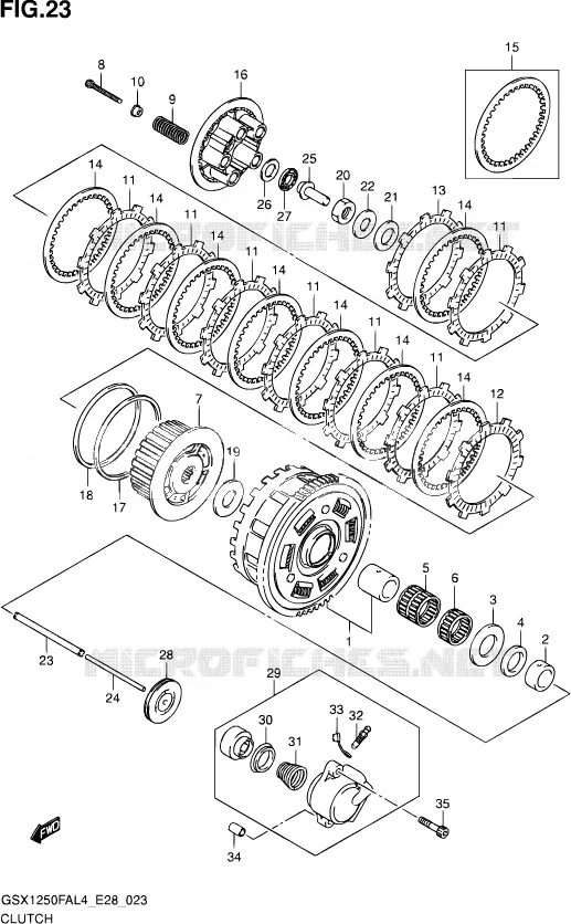 EMBRAYAGE Suzuki MOTO 1250 GSX-F 2014  GSX1250FA L4 (E03,E28,E33)