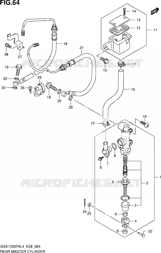 MAITRE CYLINDRE ARRIERE Suzuki MOTO 1250 GSX-F 2014  GSX1250FA L4 (E03,E28,E33)
