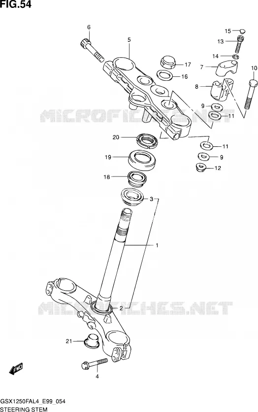 COLONNE DE DIRECTION Suzuki MOTO 1250 GSX-F 2014  GSX1250FA L4 (E99)